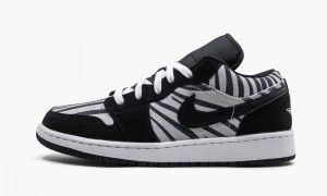 Nike Air Jordan 1 Low GS 'Zebra' Kids Shoes Black / White | 315064-QYR