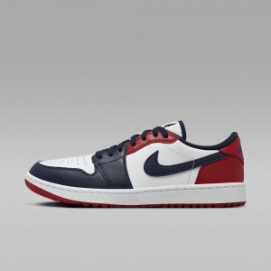 Nike Air Jordan 1 Low G Mens Shoes Black / Red / White | 241760-XQY