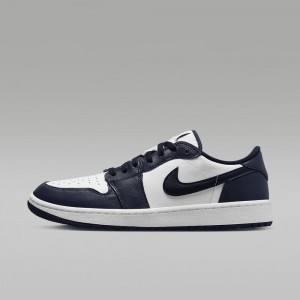 Nike Air Jordan 1 Low G Mens Shoes White / Navy / Black | 495037-RPA