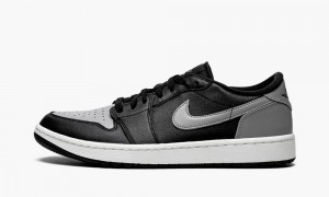 Nike Air Jordan 1 Low Golf 'Shadow' Mens Shoes Black / Grey | 216748-SNZ