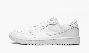 Nike Air Jordan 1 Low Golf 'Triple White' Mens Shoes White | 801437-TJD