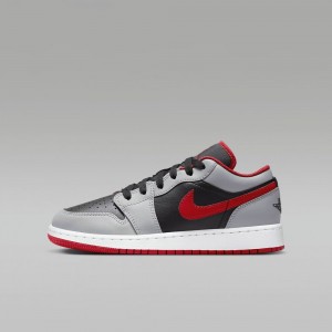 Nike Air Jordan 1 Low Kids Shoes Grey / Black / Red | 936208-ELS