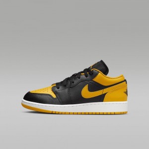 Nike Air Jordan 1 Low Kids Shoes Yellow / Black | 632508-RFW