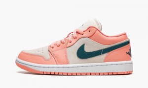 Nike Air Jordan 1 Low 'Light Madder Root' Womens Shoes Dark Turquoise Green | 148920-FJV