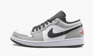 Nike Air Jordan 1 Low 'Light Smoke Grey' Mens Shoes Grey / Red / White | 641302-FEY