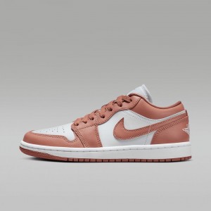 Nike Air Jordan 1 Low Mens Shoes Pink / White | 153049-EQB