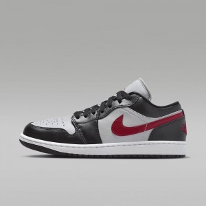 Nike Air Jordan 1 Low Mens Shoes White / Black / Red | 708239-ZRJ