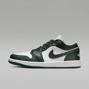 Nike Air Jordan 1 Low Mens Shoes deep green / White | 809473-LRQ