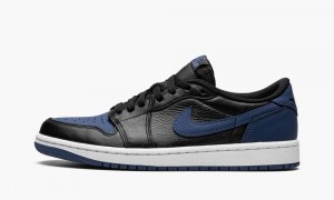 Nike Air Jordan 1 Low OG 'Mystic Navy' Mens Shoes Black / Navy / White | 719365-VOQ