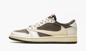 Nike Air Jordan 1 Low OG 'Travis Scott - Reverse Mocha' Mens Shoes Red Brown | 175098-ZAM