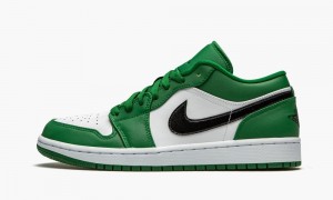 Nike Air Jordan 1 Low 'Pine Green' Mens Shoes Deep Green / Black / White | 934502-KBX