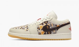 Nike Air Jordan 1 Low 'Quai 54' Mens Shoes Orange / Brown | 438205-AXO