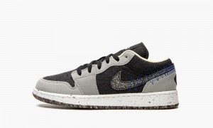 Nike Air Jordan 1 Low SE GS 'Crater' Kids Shoes Light Grey / Black | 421985-VRA