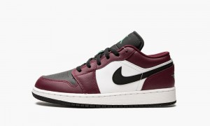 Nike Air Jordan 1 Low SE GS 'Dark Beetroot Roma Green' Kids Shoes Black Green | 785329-OJW