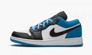 Nike Air Jordan 1 Low SE GS 'Laser Blue' Kids Shoes Black / Blue / White | 876530-LAR