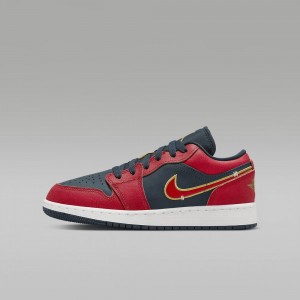 Nike Air Jordan 1 Low SE Kids Shoes Red / Black | 869705-XBO