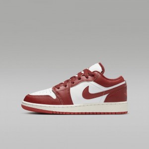 Nike Air Jordan 1 Low SE Kids Shoes Red / White | 769310-BUP