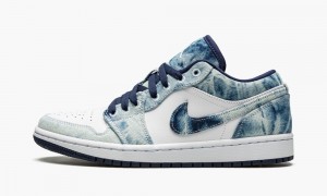 Nike Air Jordan 1 Low SE Mens Shoes White / Navy | 169408-JWR