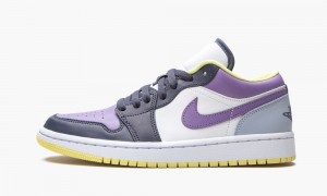 Nike Air Jordan 1 Low SE 'Mismatched Purple / Magenta' Womens Shoes Blue / White | 814536-CZU