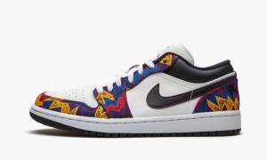 Nike Air Jordan 1 Low SE 'Nothing But Net' Mens Shoes White / Dark Obsidian / Red | 640395-WIP