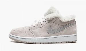 Nike Air Jordan 1 Low SE 'Sherpa Fleece' Womens Shoes Grey / White | 201938-QPT