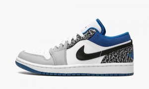 Nike Air Jordan 1 Low SE 'True Blue' Mens Shoes White / Blue / Black | 742160-NXF