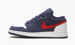 Nike Air Jordan 1 Low SE 'USA' Kids Shoes Navy / Red / White | 325408-PIB