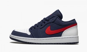 Nike Air Jordan 1 Low SE 'USA' Mens Shoes Navy / Red / White | 814763-RJC