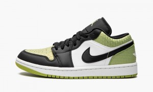 Nike Air Jordan 1 Low SE 'Vivid Green Snakeskin' Womens Shoes Green / Black | 162395-WVB