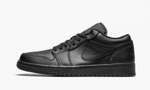 Nike Air Jordan 1 Low 'Triple Black' Mens Shoes Black | 973651-CLR