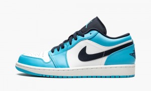 Nike Air Jordan 1 Low 'UNC' Mens Shoes White / Blue / Obsidian | 687092-VFC