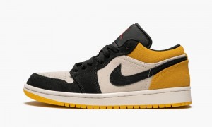 Nike Air Jordan 1 Low 'University Gold' Mens Shoes Red / Gold / Black | 524706-OGB