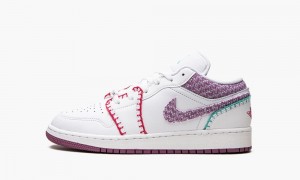 Nike Air Jordan 1 Low 'White Light Bordeuax' Kids Shoes White / Pink | 238976-HCY