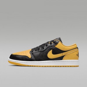 Nike Air Jordan 1 Low Womens Shoes Yellow / Black | 465307-DSU