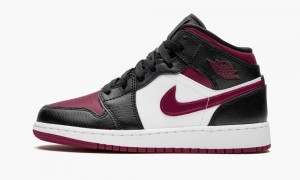 Nike Air Jordan 1 MID (GS) 'Bred Toe' Kids Shoes Black / Red / White | 798360-VCL