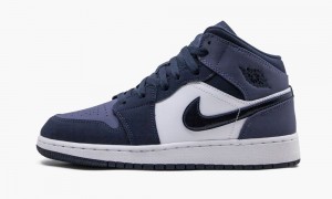 Nike Air Jordan 1 MID (GS) 'Sanded Purple' Kids Shoes Obsidian | 820974-OWQ