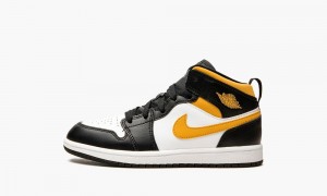 Nike Air Jordan 1 MID PS 'Pollen' Kids Shoes White / Black | 765108-FQC