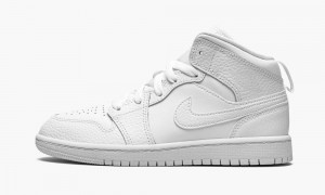 Nike Air Jordan 1 MID PS 'Triple White' Kids Shoes White | 710936-EWC