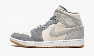 Nike Air Jordan 1 MID SE 'Coconut Milk' Mens Shoes Grey | 415602-FXR