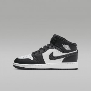 Nike Air Jordan 1 MID SE Kids Shoes White / Black | 950873-RIH