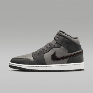 Nike Air Jordan 1 MID SE Mens Shoes Deep Grey | 273510-ZVQ