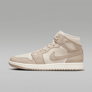 Nike Air Jordan 1 MID SE Mens Shoes Light Brown / Brown | 318492-KNC