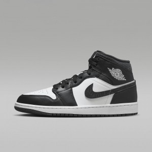 Nike Air Jordan 1 MID SE Mens Shoes White / Black | 824539-UGP