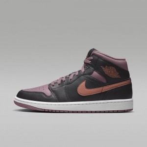 Nike Air Jordan 1 MID SE Womens Shoes Purple / Black | 802413-HTX