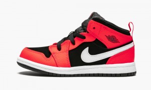 Nike Air Jordan 1 MID (TD) 'Infrared 23' Kids Shoes Black / White / Red | 349715-WYC