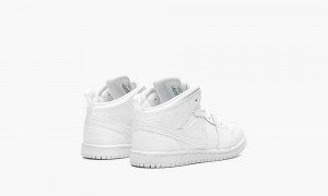 Nike Air Jordan 1 MID (TD) 'Triple White' Kids Shoes White | 276543-YFB