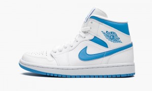 Nike Air Jordan 1 MID 'UNC' Womens Shoes Blue / White | 815602-FNK