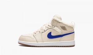 Nike Air Jordan 1 MID UTL (PS) Kids Shoes White / Blue | 650132-UVZ