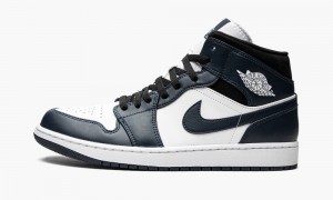 Nike Air Jordan 1 Mid 'Armory Navy' Mens Shoes Navy / White / Black | 758136-YPC