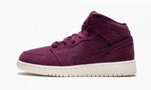 Nike Air Jordan 1 Mid BG 'Bordeaux' Kids Shoes Burgundy / White | 098567-IYF